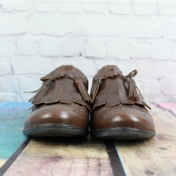 BORN Wingtip Tassel Kiltie Loafers Size 7 / 38 - Picture 4 of 9